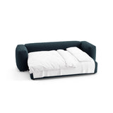 Martina 3-Sitzer Sofa mit Schlaffunktion, ausklappbar, aus Strukturierter Stoff in Blau Jeans (Boston Ocean), 264x106 cm von Micadoni – Bild 7