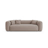 Martina 3-Sitzer Sofa mit Schlaffunktion, ausklappbar, aus Strukturierter Stoff in Dunkelbeige (Boston Trufa), 264x106 cm von Micadoni – Bild 1