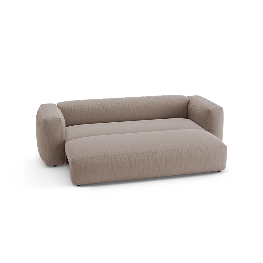 Martina 3-Sitzer Sofa mit Schlaffunktion, ausklappbar, aus Strukturierter Stoff in Dunkelbeige (Boston Trufa), 264x106 cm von Micadoni – Bild 6