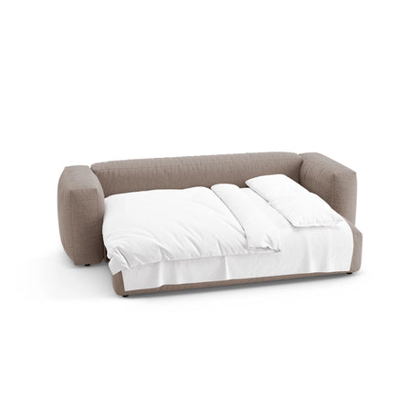 Martina 3-Sitzer Sofa mit Schlaffunktion, ausklappbar, aus Strukturierter Stoff in Dunkelbeige (Boston Trufa), 264x106 cm von Micadoni – Bild 7