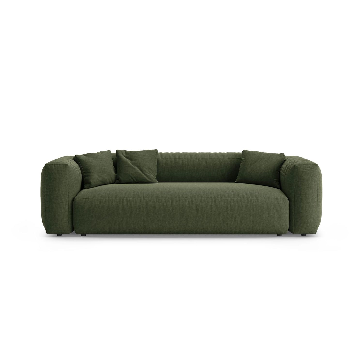 Martina 3-Sitzer Sofa mit Schlaffunktion, ausklappbar, aus Strukturierter Stoff in Grün (Boston Forest), 264x106 cm von Micadoni – Bild 1