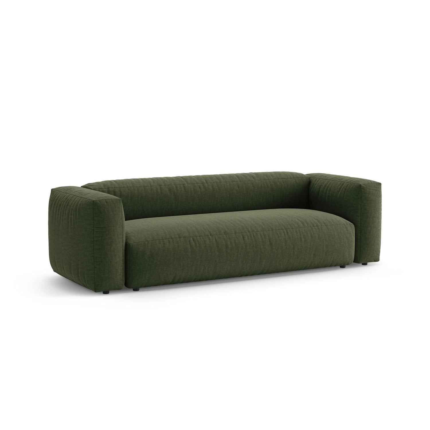 Martina 3-Sitzer Sofa mit Schlaffunktion, ausklappbar, aus Strukturierter Stoff in Grün (Boston Forest), 264x106 cm von Micadoni – Bild 5