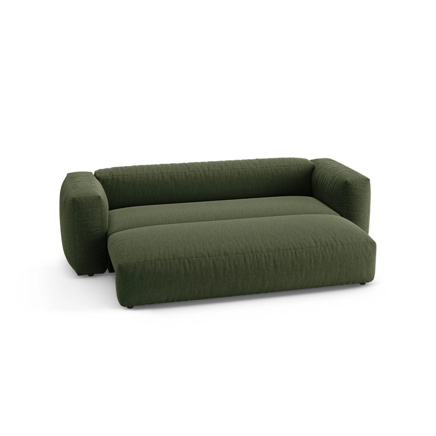 Martina 3-Sitzer Sofa mit Schlaffunktion, ausklappbar, aus Strukturierter Stoff in Grün (Boston Forest), 264x106 cm von Micadoni – Bild 6