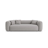 Martina 3-Sitzer Sofa mit Schlaffunktion, ausklappbar, aus Strukturierter Stoff in Hellgrau (Boston Light Grey), 264x106 cm von Micadoni – Bild 1