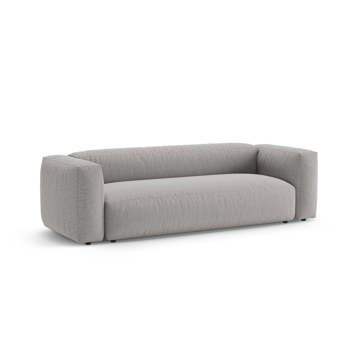 Martina 3-Sitzer Sofa mit Schlaffunktion, ausklappbar, aus Strukturierter Stoff in Hellgrau (Boston Light Grey), 264x106 cm von Micadoni – Bild 5