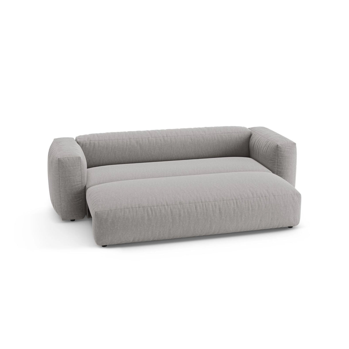 Martina 3-Sitzer Sofa mit Schlaffunktion, ausklappbar, aus Strukturierter Stoff in Hellgrau (Boston Light Grey), 264x106 cm von Micadoni – Bild 6