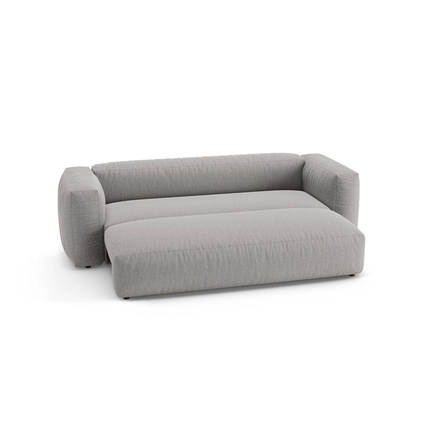 Martina 3-Sitzer Sofa mit Schlaffunktion, ausklappbar, aus Strukturierter Stoff in Hellgrau (Boston Light Grey), 264x106 cm von Micadoni – Bild 6