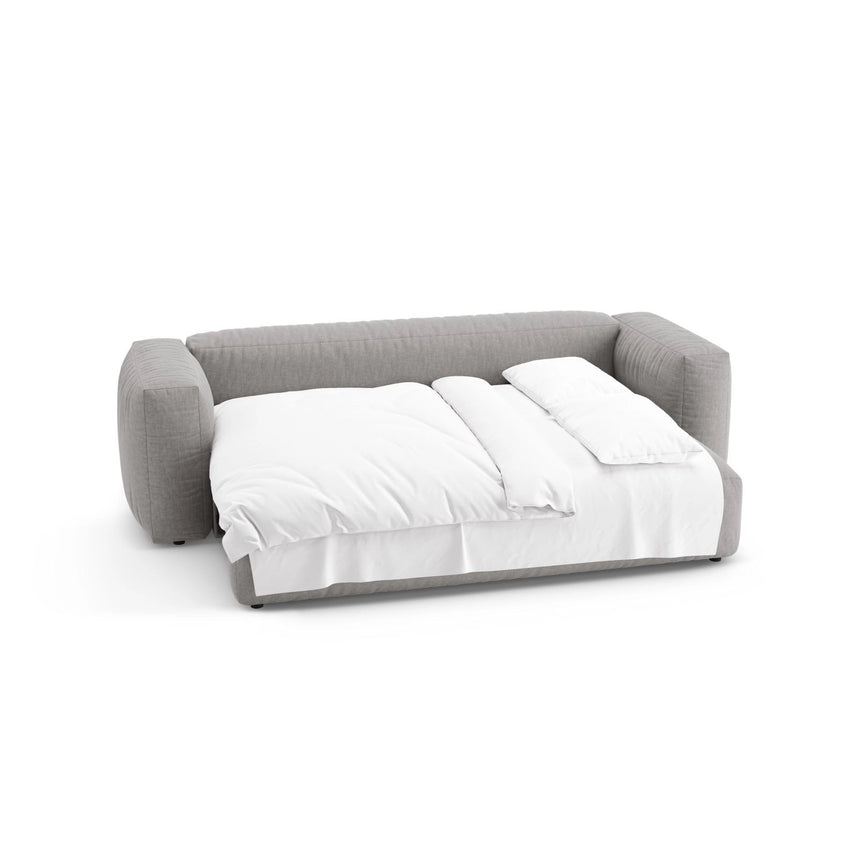 Martina 3-Sitzer Sofa mit Schlaffunktion, ausklappbar, aus Strukturierter Stoff in Hellgrau (Boston Light Grey), 264x106 cm von Micadoni – Bild 7