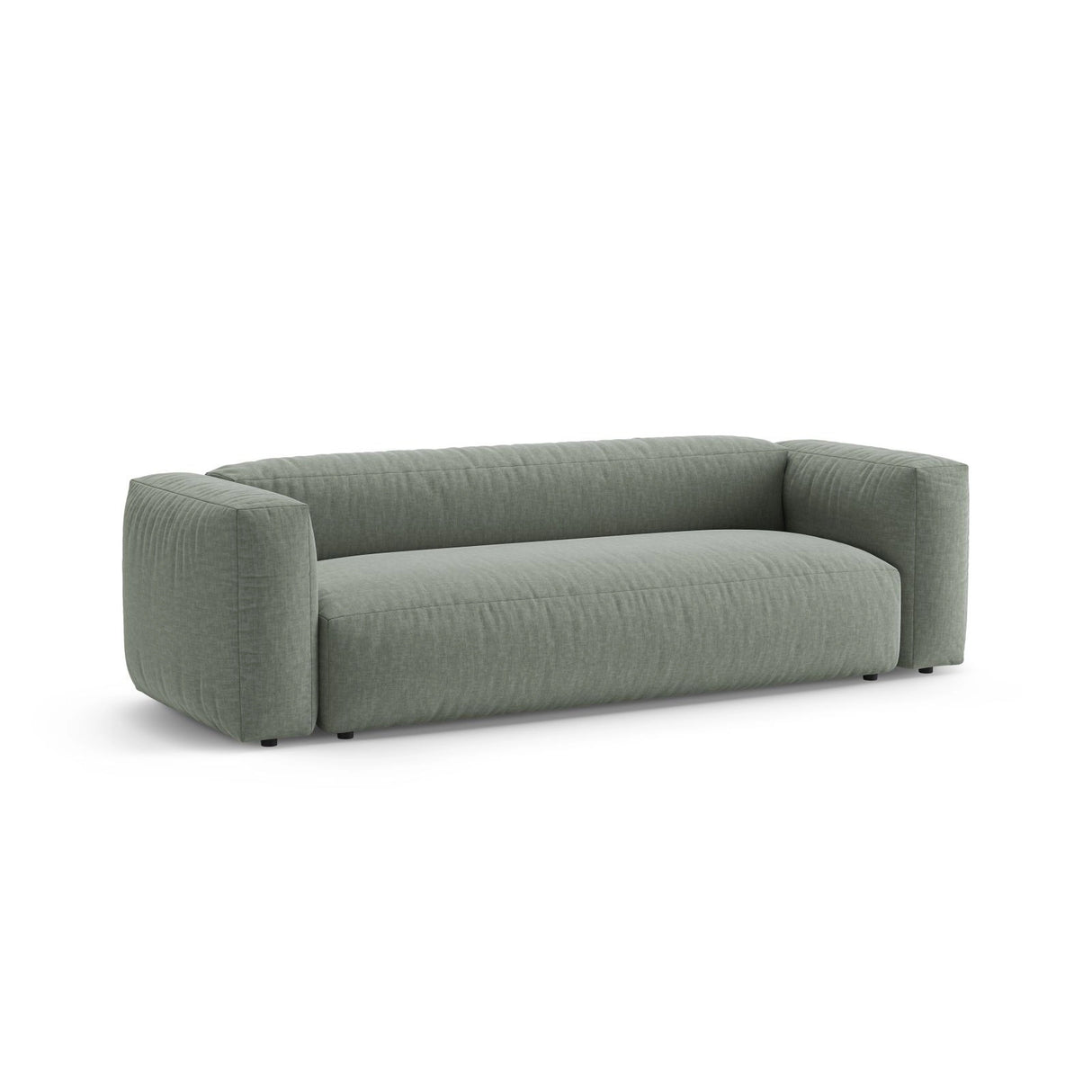 Martina 3-Sitzer Sofa mit Schlaffunktion, ausklappbar, aus Strukturierter Stoff in Moosgrün (Boston Water Green), 264x106 cm von Micadoni – Bild 5