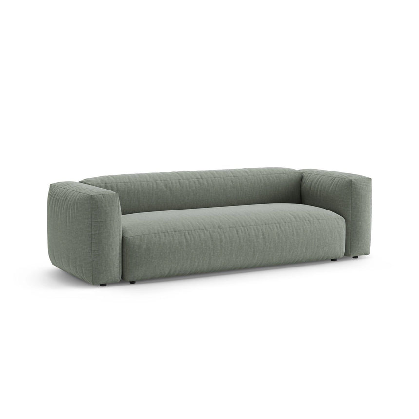 Martina 3-Sitzer Sofa mit Schlaffunktion, ausklappbar, aus Strukturierter Stoff in Moosgrün (Boston Water Green), 264x106 cm von Micadoni – Bild 5