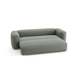 Martina 3-Sitzer Sofa mit Schlaffunktion, ausklappbar, aus Strukturierter Stoff in Moosgrün (Boston Water Green), 264x106 cm von Micadoni – Bild 6