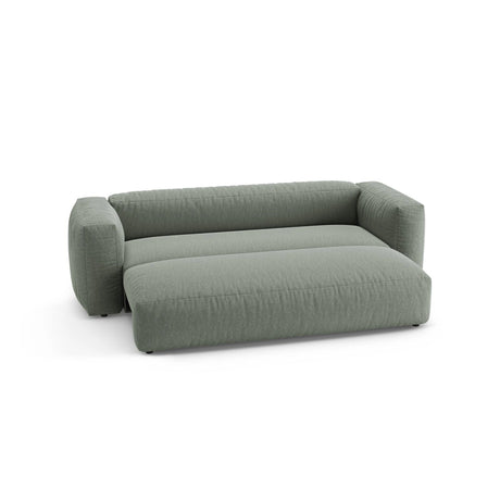 Martina 3-Sitzer Sofa mit Schlaffunktion, ausklappbar, aus Strukturierter Stoff in Moosgrün (Boston Water Green), 264x106 cm von Micadoni – Bild 6