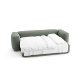 Martina 3-Sitzer Sofa mit Schlaffunktion, ausklappbar, aus Strukturierter Stoff in Moosgrün (Boston Water Green), 264x106 cm von Micadoni – Bild 7