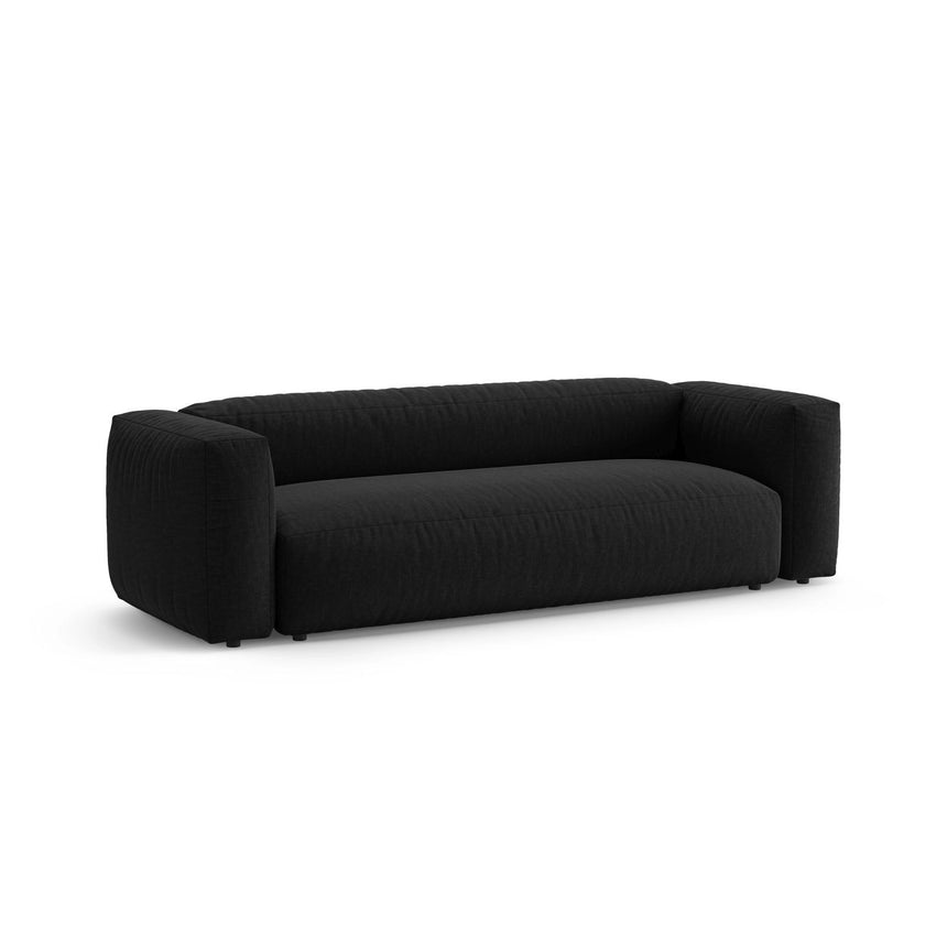 Martina 3-Sitzer Sofa mit Schlaffunktion, ausklappbar, aus Strukturierter Stoff in Schwarz (Boston Black), 264x106 cm von Micadoni – Bild 5