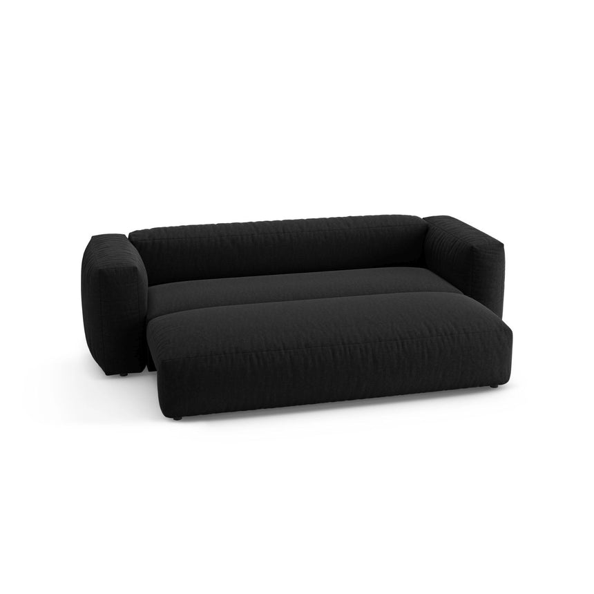 Martina 3-Sitzer Sofa mit Schlaffunktion, ausklappbar, aus Strukturierter Stoff in Schwarz (Boston Black), 264x106 cm von Micadoni – Bild 6