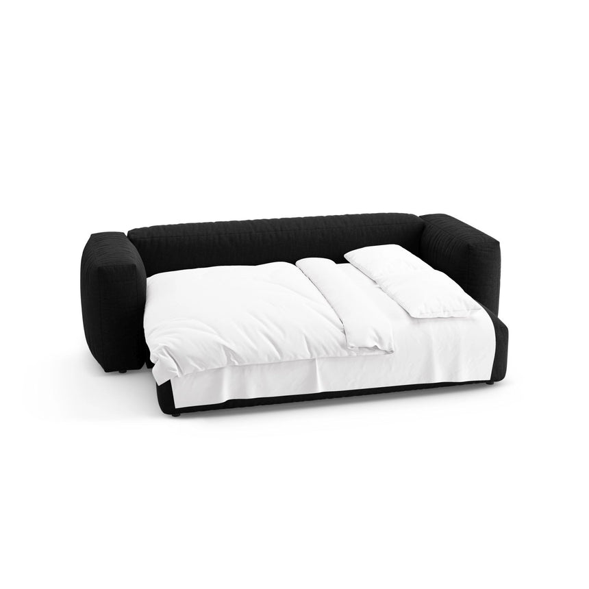 Martina 3-Sitzer Sofa mit Schlaffunktion, ausklappbar, aus Strukturierter Stoff in Schwarz (Boston Black), 264x106 cm von Micadoni – Bild 7
