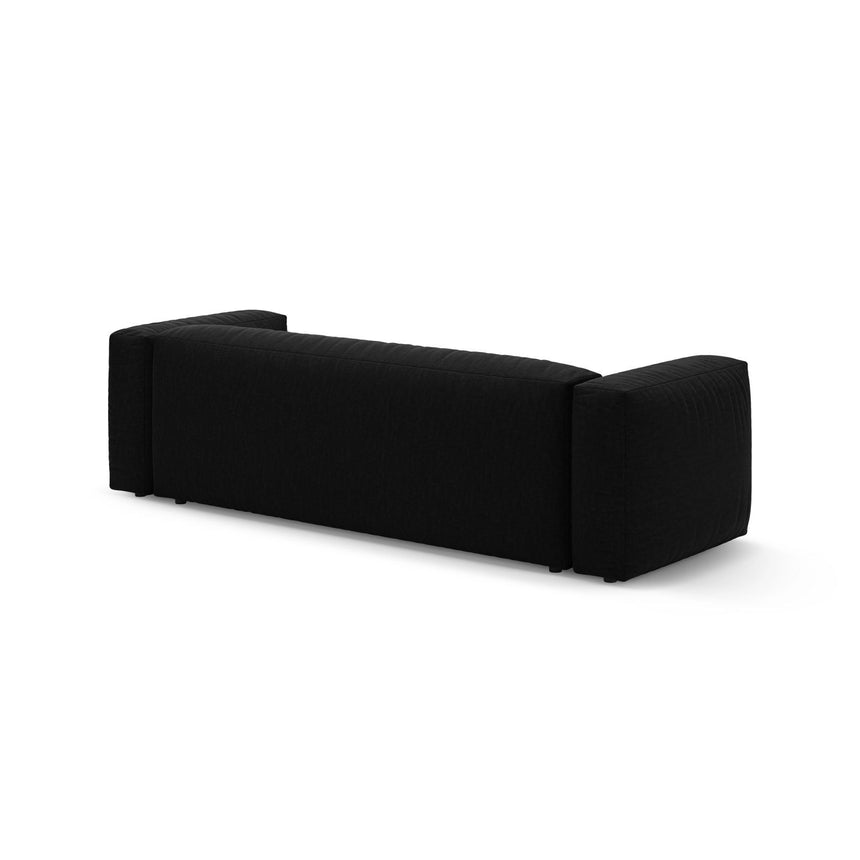 Martina 3-Sitzer Sofa mit Schlaffunktion, ausklappbar, aus Strukturierter Stoff in Schwarz (Boston Black), 264x106 cm von Micadoni – Bild 8