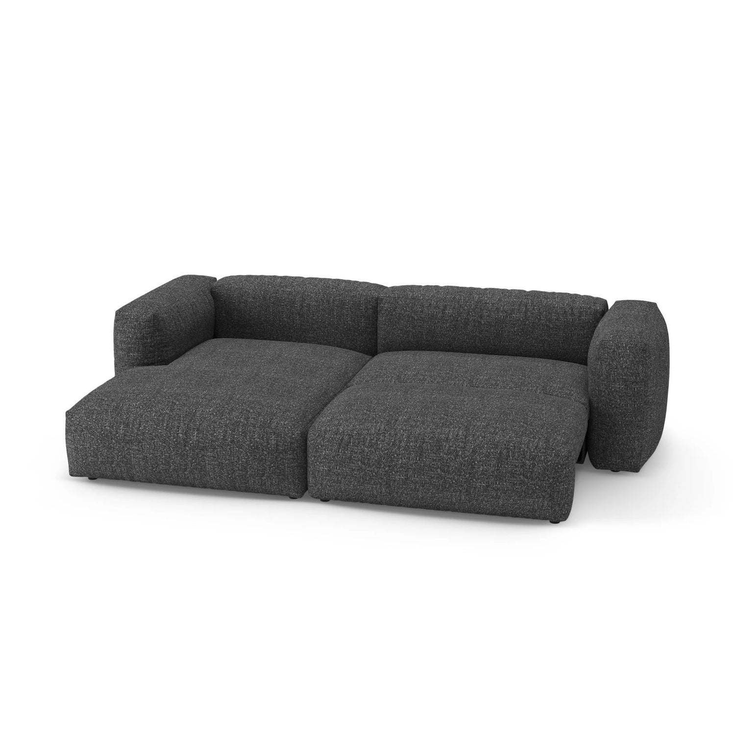 Martina 4-Sitzer Ecksofa mit Schlaffunktion, Linke Seite, aus Boucle in Anthrazit (Monet Anthracite), 280x170 cm von Micadoni – Bild 7