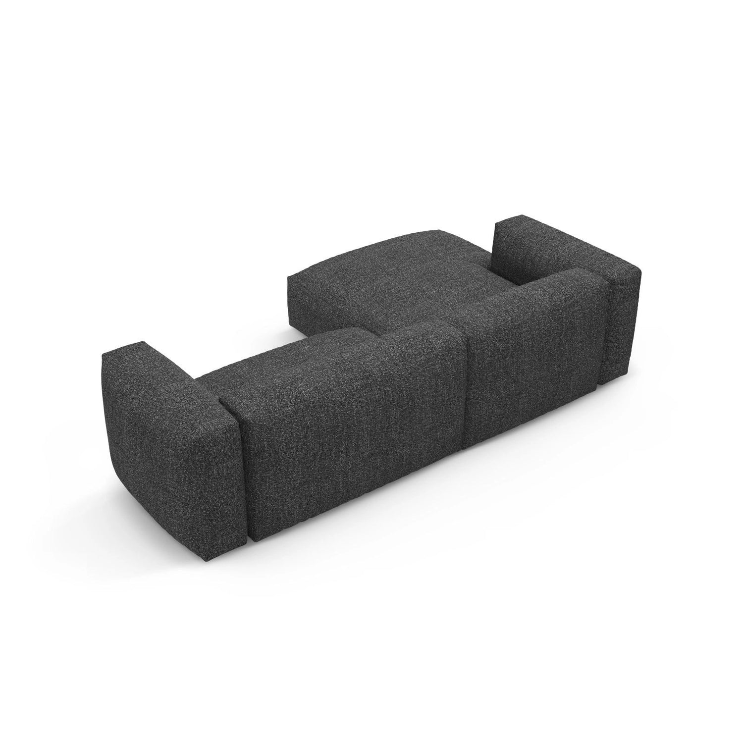 Martina 4-Sitzer Ecksofa mit Schlaffunktion, Linke Seite, aus Boucle in Anthrazit (Monet Anthracite), 280x170 cm von Micadoni – Bild 9