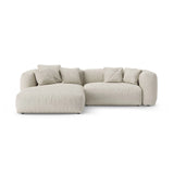 Martina 4-Sitzer Ecksofa mit Schlaffunktion, Linke Seite, aus Boucle in Beige (Monet Sand), 280x170 cm von Micadoni – Bild 1
