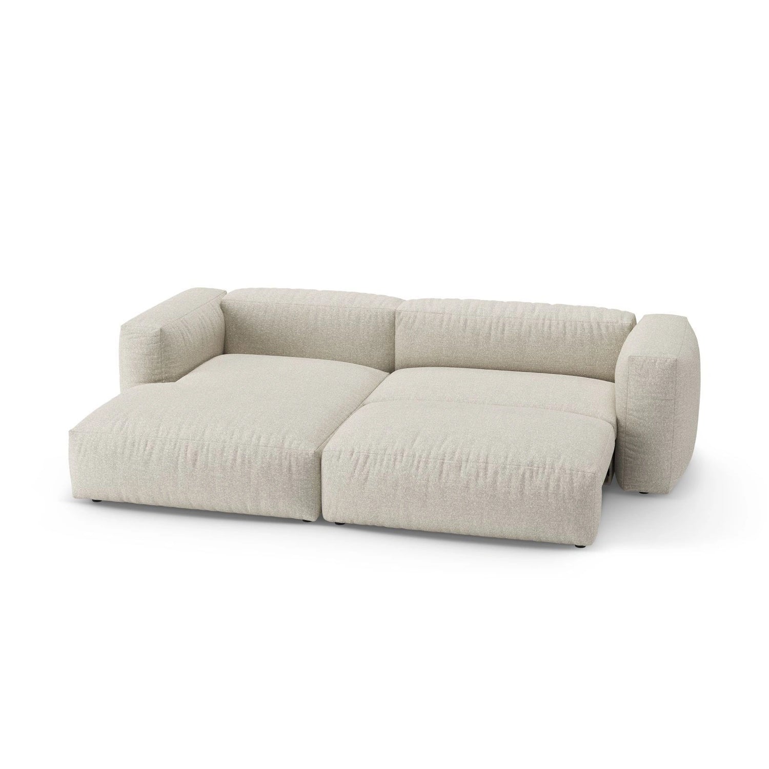 Martina 4-Sitzer Ecksofa mit Schlaffunktion, Linke Seite, aus Boucle in Beige (Monet Sand), 280x170 cm von Micadoni – Bild 7