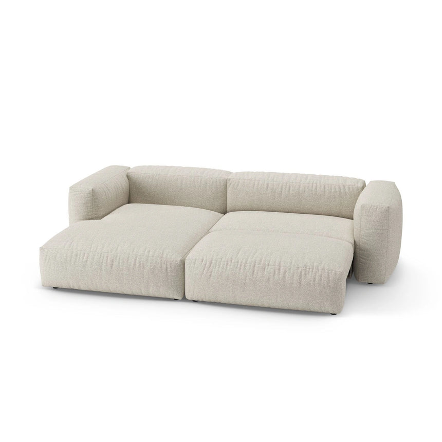 Martina 4-Sitzer Ecksofa mit Schlaffunktion, Linke Seite, aus Boucle in Beige (Monet Sand), 280x170 cm von Micadoni – Bild 7