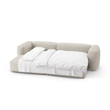 Martina 4-Sitzer Ecksofa mit Schlaffunktion, Linke Seite, aus Boucle in Beige (Monet Sand), 280x170 cm von Micadoni – Bild 8