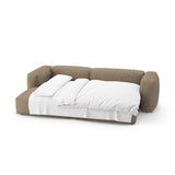 Martina 4-Sitzer Ecksofa mit Schlaffunktion, Linke Seite, aus Boucle in Cappuccino (Monet Cappucino), 280x170 cm von Micadoni – Bild 8