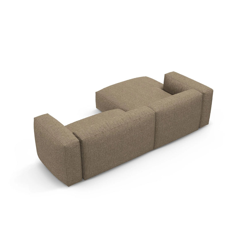 Martina 4-Sitzer Ecksofa mit Schlaffunktion, Linke Seite, aus Boucle in Cappuccino (Monet Cappucino), 280x170 cm von Micadoni – Bild 9
