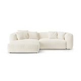 Martina 4-Sitzer Ecksofa mit Schlaffunktion, Linke Seite, aus Boucle in Elfenbein (Monet Nata), 280x170 cm von Micadoni – Bild 1