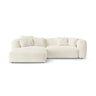 Martina 4-Sitzer Ecksofa mit Schlaffunktion, Linke Seite, aus Boucle in Elfenbein (Monet Nata), 280x170 cm von Micadoni – Bild 1