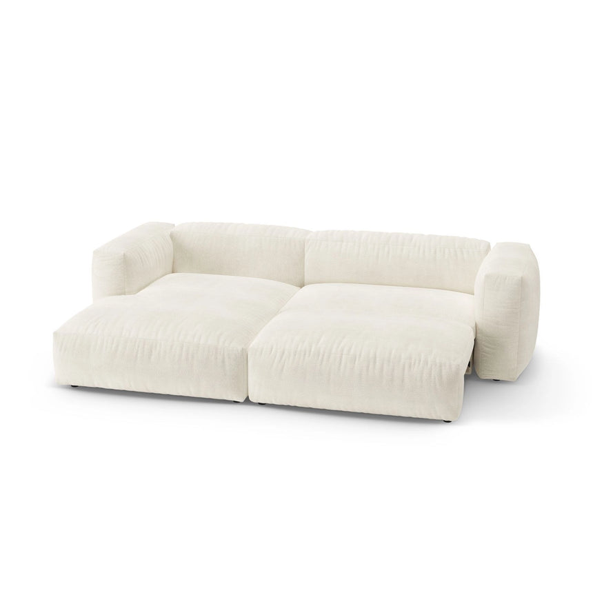 Martina 4-Sitzer Ecksofa mit Schlaffunktion, Linke Seite, aus Boucle in Elfenbein (Monet Nata), 280x170 cm von Micadoni – Bild 7