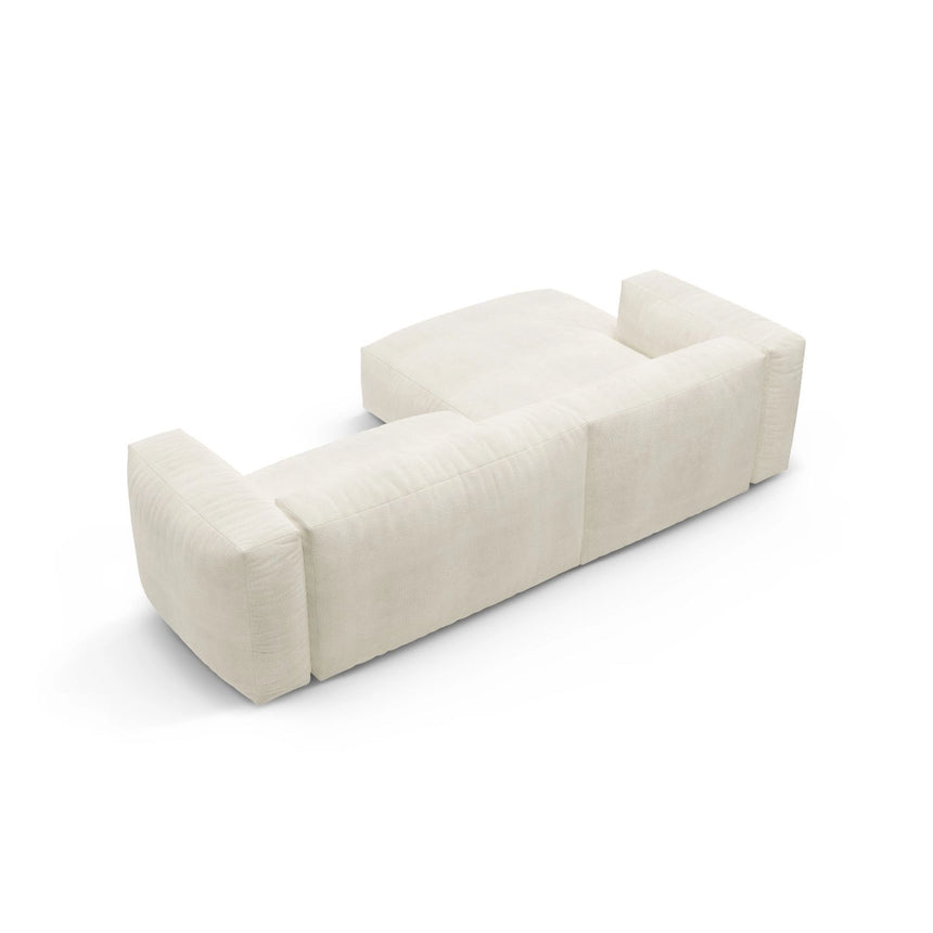 Martina 4-Sitzer Ecksofa mit Schlaffunktion, Linke Seite, aus Boucle in Elfenbein (Monet Nata), 280x170 cm von Micadoni – Bild 9