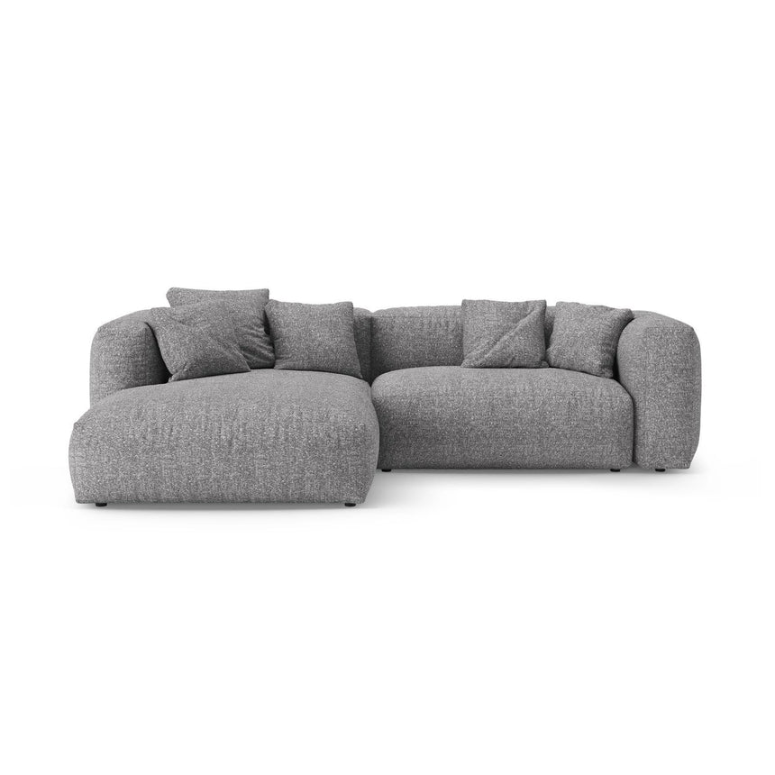 Martina 4-Sitzer Ecksofa mit Schlaffunktion, Linke Seite, aus Boucle in Graphit (Monet Graphite), 280x170 cm von Micadoni – Bild 1