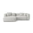 Martina 4-Sitzer Ecksofa mit Schlaffunktion, Linke Seite, aus Boucle in Grey Beige Melange (Monet Pearl), 280x170 cm von Micadoni – Bild 1