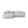 Martina 4-Sitzer Ecksofa mit Schlaffunktion, Linke Seite, aus Boucle in Grey Beige Melange (Monet Pearl), 280x170 cm von Micadoni – Bild 1