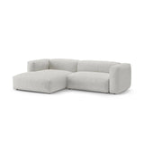 Martina 4-Sitzer Ecksofa mit Schlaffunktion, Linke Seite, aus Boucle in Grey Beige Melange (Monet Pearl), 280x170 cm von Micadoni – Bild 6