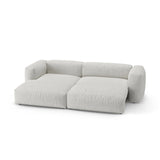 Martina 4-Sitzer Ecksofa mit Schlaffunktion, Linke Seite, aus Boucle in Grey Beige Melange (Monet Pearl), 280x170 cm von Micadoni – Bild 7