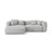 Martina 4-Sitzer Ecksofa mit Schlaffunktion, Linke Seite, aus Boucle in Silber (Monet Silver), 280x170 cm von Micadoni – Bild 1