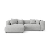 Martina 4-Sitzer Ecksofa mit Schlaffunktion, Linke Seite, aus Boucle in Silber (Monet Silver), 280x170 cm von Micadoni – Bild 1