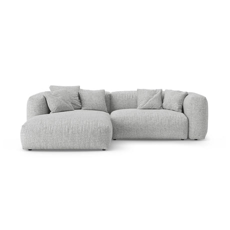 Martina 4-Sitzer Ecksofa mit Schlaffunktion, Linke Seite, aus Boucle in Silber (Monet Silver), 280x170 cm von Micadoni – Bild 1