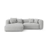 Martina 4-Sitzer Ecksofa mit Schlaffunktion, Linke Seite, aus Boucle in Silber (Monet Silver), 280x170 cm von Micadoni – Bild 1