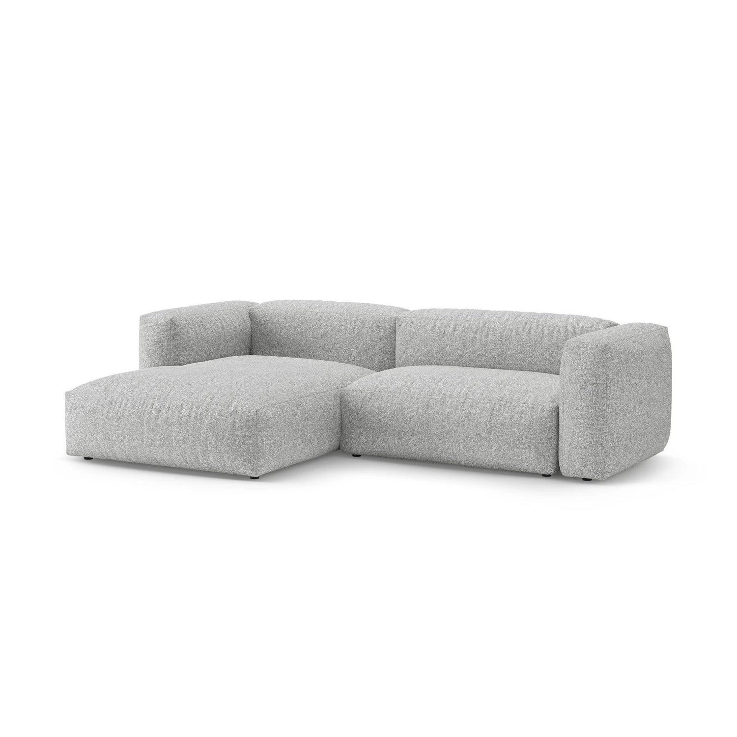 Martina 4-Sitzer Ecksofa mit Schlaffunktion, Linke Seite, aus Boucle in Silber (Monet Silver), 280x170 cm von Micadoni – Bild 6