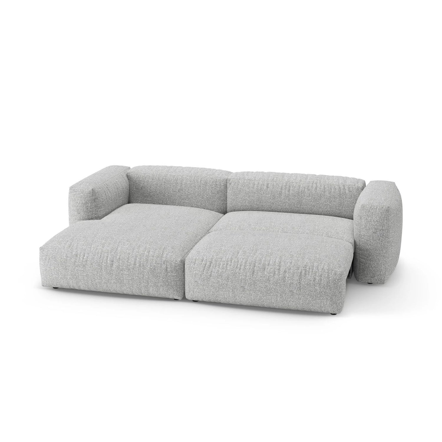 Martina 4-Sitzer Ecksofa mit Schlaffunktion, Linke Seite, aus Boucle in Silber (Monet Silver), 280x170 cm von Micadoni – Bild 7