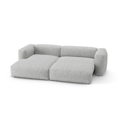 Martina 4-Sitzer Ecksofa mit Schlaffunktion, Linke Seite, aus Boucle in Silber (Monet Silver), 280x170 cm von Micadoni – Bild 7