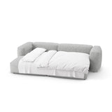 Martina 4-Sitzer Ecksofa mit Schlaffunktion, Linke Seite, aus Boucle in Silber (Monet Silver), 280x170 cm von Micadoni – Bild 8