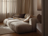 Martina 4-Sitzer Ecksofa mit Schlaffunktion, Linke Seite, aus Samt, Boucle oder Strukturstoff, 280x170 cm von Micadoni – Bild 2