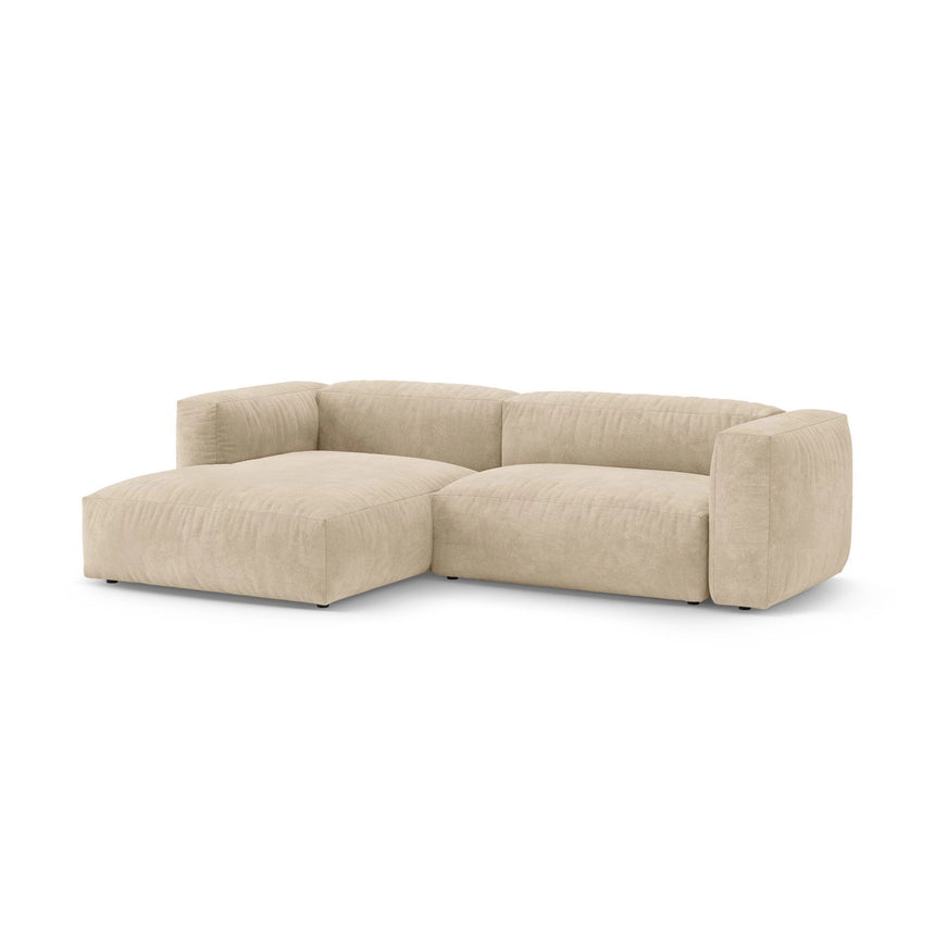 Martina 4-Sitzer Ecksofa mit Schlaffunktion, Linke Seite, aus Samt, Boucle oder Strukturstoff, 280x170 cm von Micadoni – Bild 6