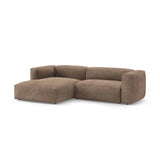 Martina 4-Sitzer Ecksofa mit Schlaffunktion, Linke Seite, aus Samt in Dunkelbeige (Vogue 3), 280x170 cm von Micadoni – Bild 6