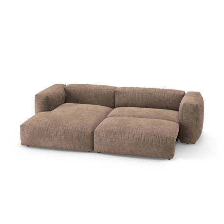 Martina 4-Sitzer Ecksofa mit Schlaffunktion, Linke Seite, aus Samt in Dunkelbeige (Vogue 3), 280x170 cm von Micadoni – Bild 7